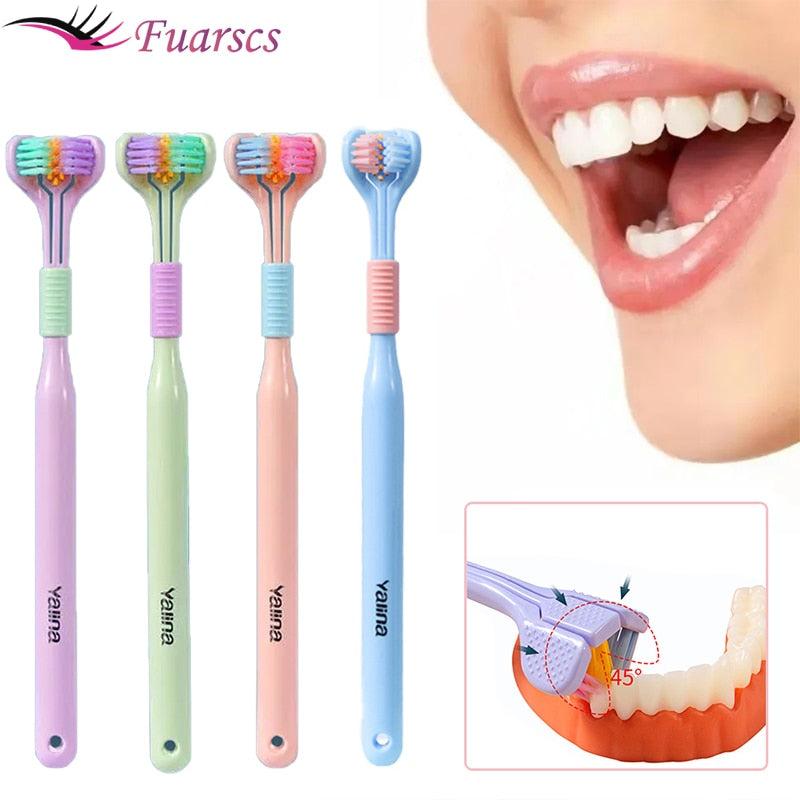 Three Sided Soft Hair Tooth Toothbrush