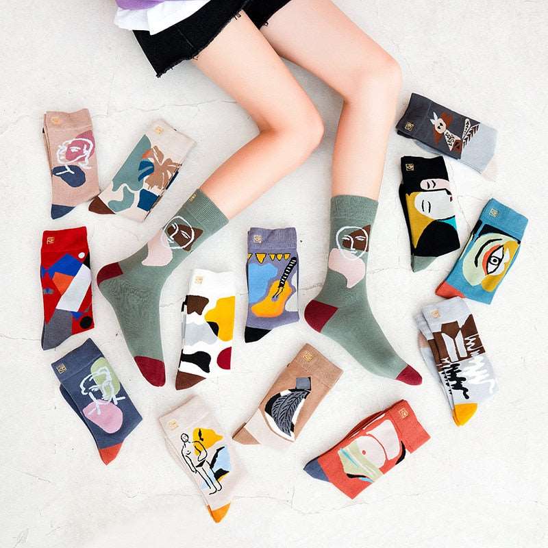 Colourful Abstract Crew Socks