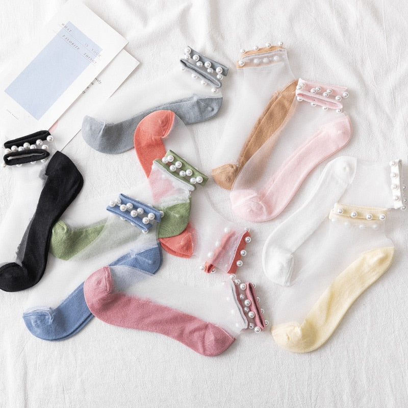 Pearl Transparent Socks -2 Packs