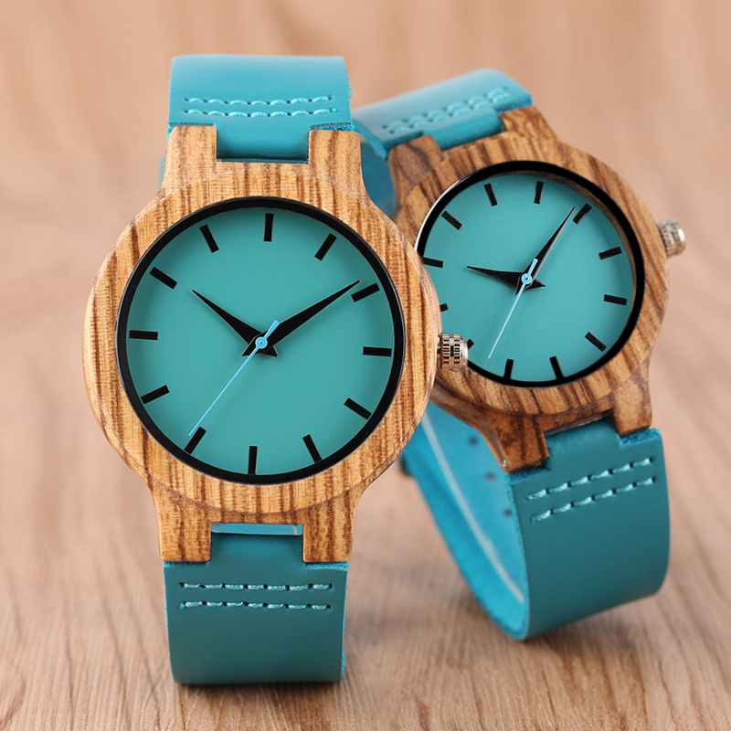 Top Luxury Royal Blue Wood Watch - 100% Natural Bamboo