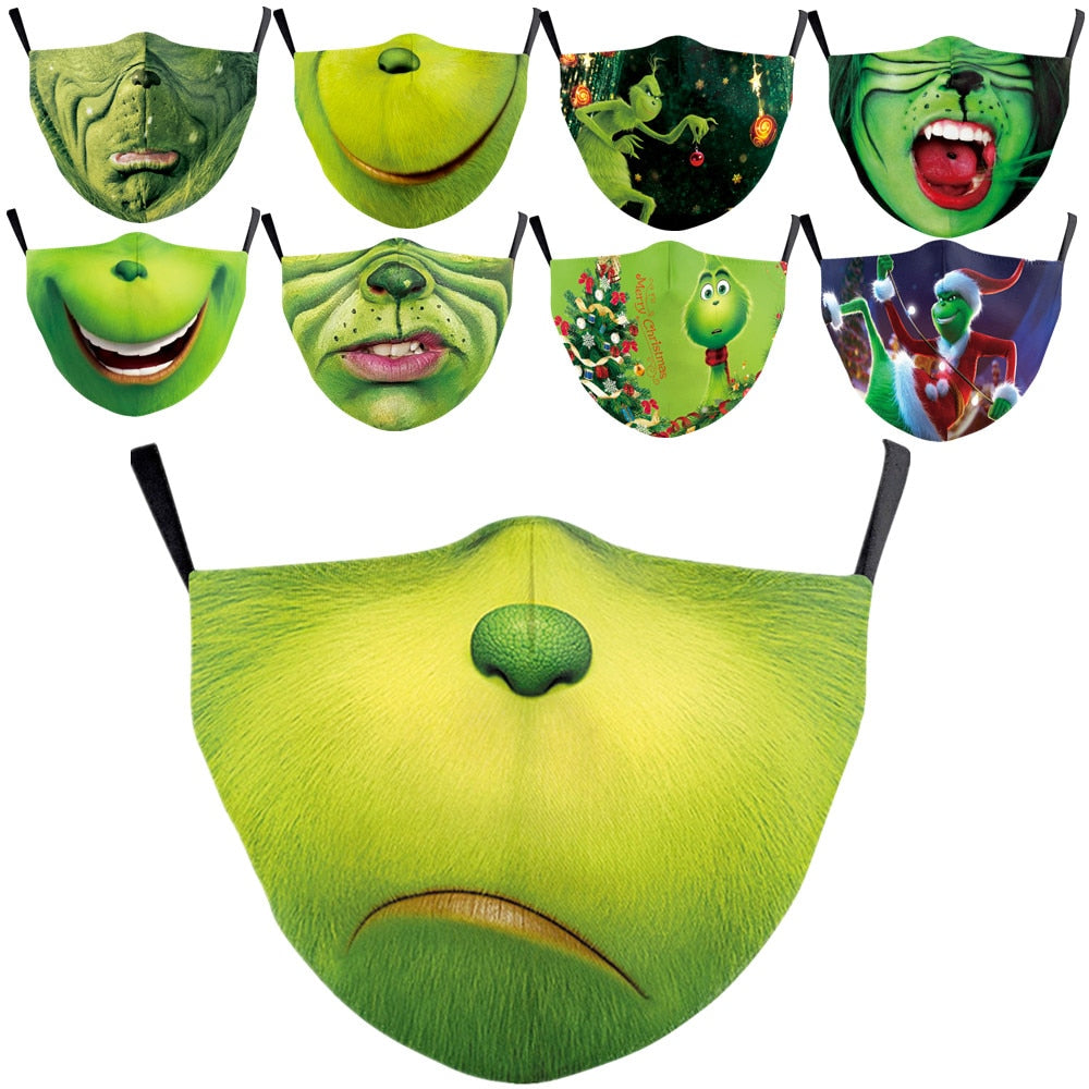 How Stole Christmas Cosplay Face Mask Dustproof Adult Masks Filter Washable