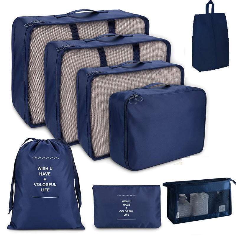 7 Pcs/Set Square Travel Luggage Storage Bags - Clothes Organizer Pouch Case